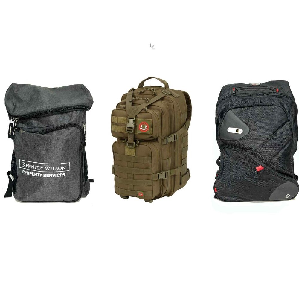 (3) Backpack Bundle - Orca Tactical , Ful , Kennedy Wilson